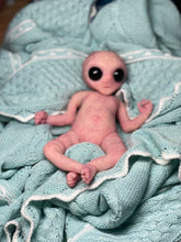 Load image into Gallery viewer, CUSTOM Full body silicone mini baby girl Alien  in super soft blend 9.4”
