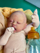 Load image into Gallery viewer, AVAILABLE PROTOTYPE silicone cuddle baby doll Romy soft blend platinum cure silicone WITH HAIR
