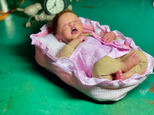 Load image into Gallery viewer, AVAILABLE silicone baby doll Romy soft blend platinum cure silicone WITH HAIR (Copy)
