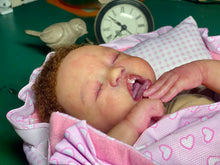 Load image into Gallery viewer, AVAILABLE silicone baby doll Romy soft blend platinum cure silicone WITH HAIR (Copy)
