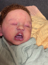 Load image into Gallery viewer, AVAILABLE PROTOTYPE silicone cuddle baby doll Romy soft blend platinum cure silicone WITH HAIR
