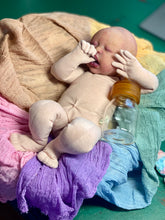 Load image into Gallery viewer, AVAILABLE PROTOTYPE silicone cuddle baby doll Romy soft blend platinum cure silicone WITH HAIR
