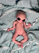 Load image into Gallery viewer, CUSTOM Full body silicone mini baby girl Alien  in super soft blend 9.4”
