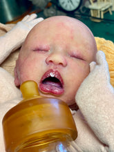Load image into Gallery viewer, AVAILABLE PROTOTYPE silicone cuddle baby doll Romy soft blend platinum cure silicone WITH HAIR
