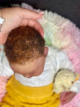 Load image into Gallery viewer, AVAILABLE silicone baby doll Romy soft blend platinum cure silicone WITH HAIR (Copy)
