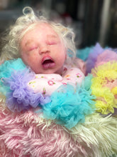 Load image into Gallery viewer, AVAILABLE PROTOTYPE silicone cuddle baby doll Romy soft blend platinum cure silicone WITH HAIR
