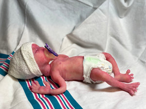 AVAILABLE Full body silicone baby girl crier 12" ROOTED
