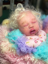 Load image into Gallery viewer, AVAILABLE PROTOTYPE silicone cuddle baby doll Romy soft blend platinum cure silicone WITH HAIR
