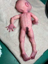 Load image into Gallery viewer, CUSTOM Prototype full body Silicone premature baby doll Amelia (baby girl ) in soft blend with armatures

