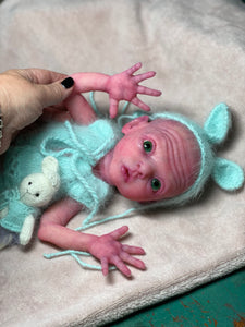 CUSTOM Prototype full body Silicone premature baby doll Amelia (baby girl ) in soft blend with armatures