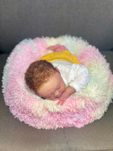 Load image into Gallery viewer, AVAILABLE silicone baby doll Romy soft blend platinum cure silicone WITH HAIR (Copy)
