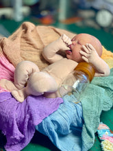 Load image into Gallery viewer, AVAILABLE PROTOTYPE silicone cuddle baby doll Romy soft blend platinum cure silicone WITH HAIR

