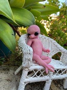 AVAILABLE PROTOTYPE Full body silicone mini baby Alien #3 in super soft blend 11”