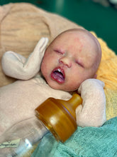 Load image into Gallery viewer, AVAILABLE PROTOTYPE silicone cuddle baby doll Romy soft blend platinum cure silicone WITH HAIR
