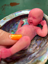 Load image into Gallery viewer, AVAILABLE full body silicone mini baby Lucas in soft blend asleep bald
