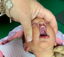 Load image into Gallery viewer, AVAILABLE silicone baby doll Romy soft blend platinum cure silicone WITH HAIR (Copy)
