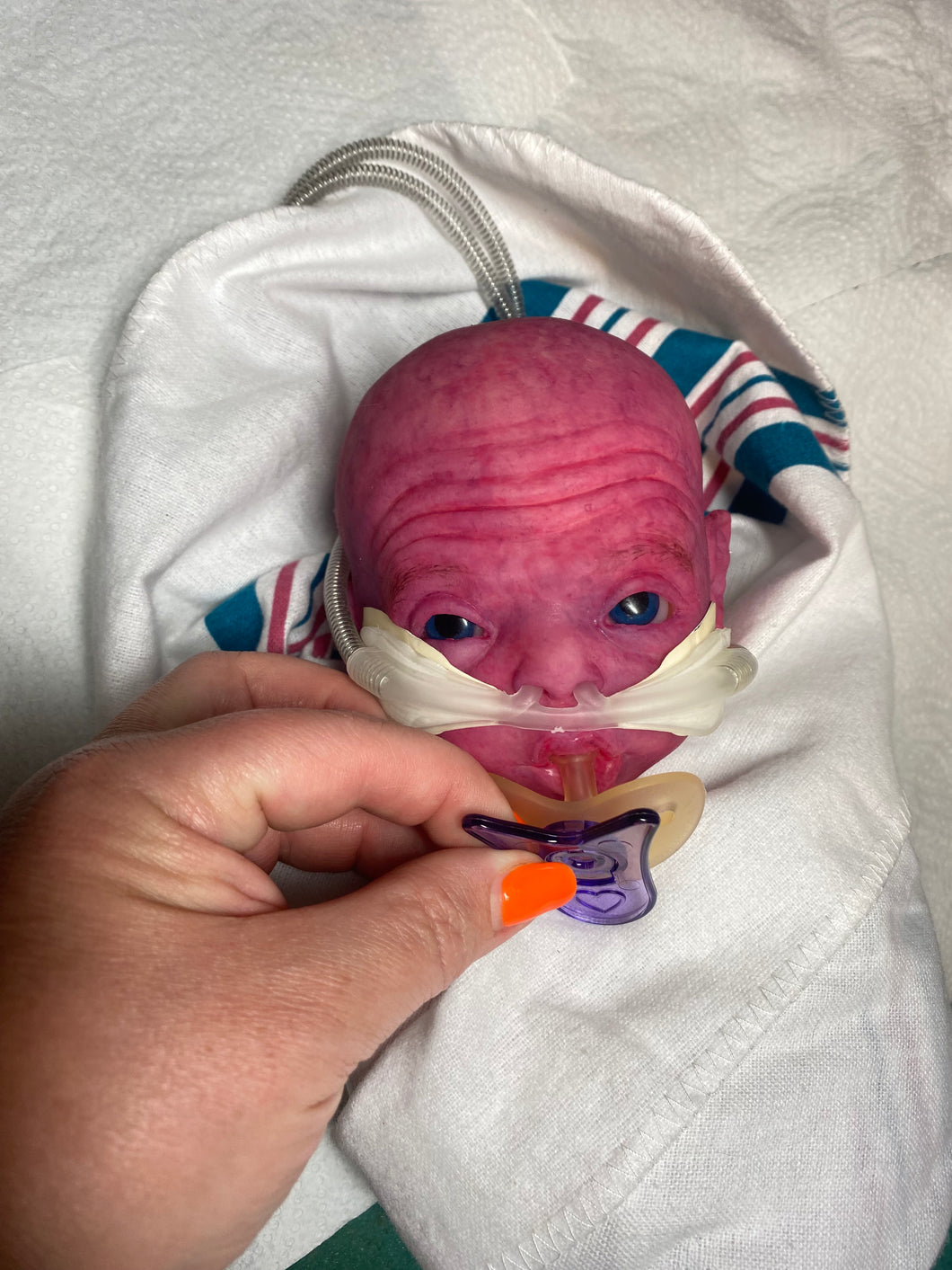 CUSTOM PROTOTYPE silicone cuddle baby Amelia in soft blend (including non gender silicone tummy plate)