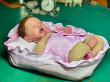 Load image into Gallery viewer, AVAILABLE silicone baby doll Romy soft blend platinum cure silicone WITH HAIR (Copy)
