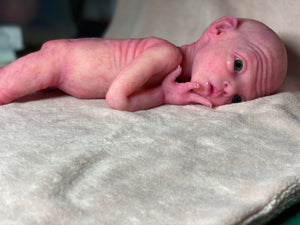 CUSTOM Prototype full body Silicone premature baby doll Amelia (baby girl ) in soft blend with armatures