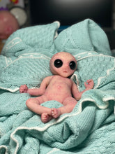 Load image into Gallery viewer, CUSTOM Full body silicone mini baby girl Alien  in super soft blend 9.4”
