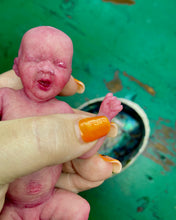 Load image into Gallery viewer, AVAILABLE full body silicone mini baby Lucas in soft blend asleep bald
