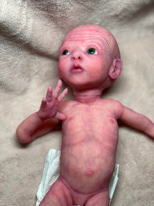CUSTOM Prototype full body Silicone premature baby doll Amelia (baby girl ) in soft blend with armatures