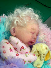 Load image into Gallery viewer, AVAILABLE PROTOTYPE silicone cuddle baby doll Romy soft blend platinum cure silicone WITH HAIR

