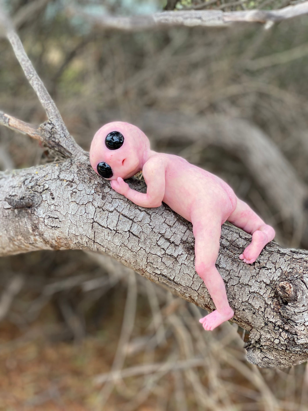 CUSTOM Full body silicone mini baby girl Alien  in super soft blend 9.4”