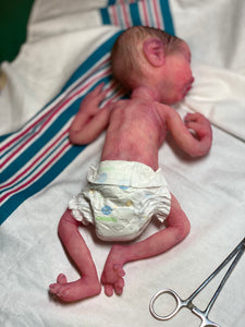 AVAILABLE Full body silicone baby girl crier 12" ROOTED