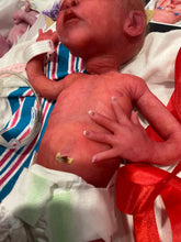 Load image into Gallery viewer, AVAILABLE AWARD WINNING Prototype full body Silicone premature baby doll Amelia (baby girl ) in soft blend with HAIR
