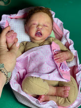 Load image into Gallery viewer, AVAILABLE silicone baby doll Romy soft blend platinum cure silicone WITH HAIR (Copy)

