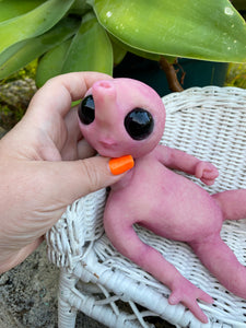 AVAILABLE PROTOTYPE Full body silicone mini baby Alien #3 in super soft blend 11”