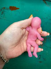 Load image into Gallery viewer, AVAILABLE full body silicone mini kit Milly 4.5” in super soft blend asleep bald
