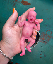 Load image into Gallery viewer, AVAILABLE full body silicone mini baby Lucas in soft blend asleep bald
