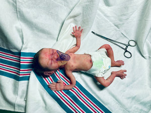 AVAILABLE Full body silicone baby girl crier 12" ROOTED