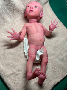 CUSTOM Prototype full body Silicone premature baby doll Amelia (baby girl ) in soft blend with armatures