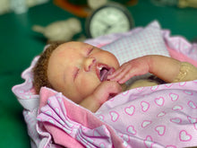 Load image into Gallery viewer, AVAILABLE silicone baby doll Romy soft blend platinum cure silicone WITH HAIR (Copy)
