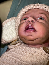 Load image into Gallery viewer, AVAILABLE Full body silicone baby boy Blu’ with armatures WITH HAIR
