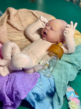 Load image into Gallery viewer, AVAILABLE PROTOTYPE silicone cuddle baby doll Romy soft blend platinum cure silicone WITH HAIR
