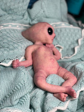 Load image into Gallery viewer, CUSTOM Full body silicone mini baby girl Alien  in super soft blend 9.4”
