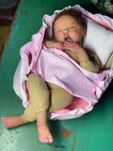 Load image into Gallery viewer, AVAILABLE silicone baby doll Romy soft blend platinum cure silicone WITH HAIR (Copy)
