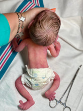 Load image into Gallery viewer, AVAILABLE Full body silicone baby girl crier 12&quot; ROOTED
