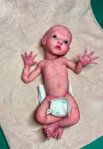 CUSTOM Prototype full body Silicone premature baby doll Amelia (baby girl ) in soft blend with armatures