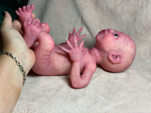 CUSTOM Prototype full body Silicone premature baby doll Amelia (baby girl ) in soft blend with armatures