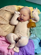 Load image into Gallery viewer, AVAILABLE PROTOTYPE silicone cuddle baby doll Romy soft blend platinum cure silicone WITH HAIR
