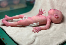 Load image into Gallery viewer, CUSTOM Prototype full body Silicone premature baby doll Amelia (baby girl ) in soft blend with armatures
