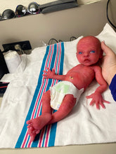 Load image into Gallery viewer, AVAILABLE AWARD WINNING Prototype full body Silicone premature baby doll Amelia (baby girl ) in soft blend with HAIR
