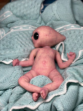 Load image into Gallery viewer, CUSTOM Full body silicone mini baby girl Alien  in super soft blend 9.4”
