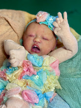 Load image into Gallery viewer, AVAILABLE PROTOTYPE silicone cuddle baby doll Romy soft blend platinum cure silicone WITH HAIR
