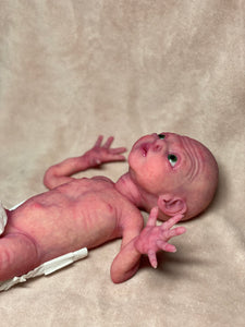 CUSTOM Prototype full body Silicone premature baby doll Amelia (baby girl ) in soft blend with armatures